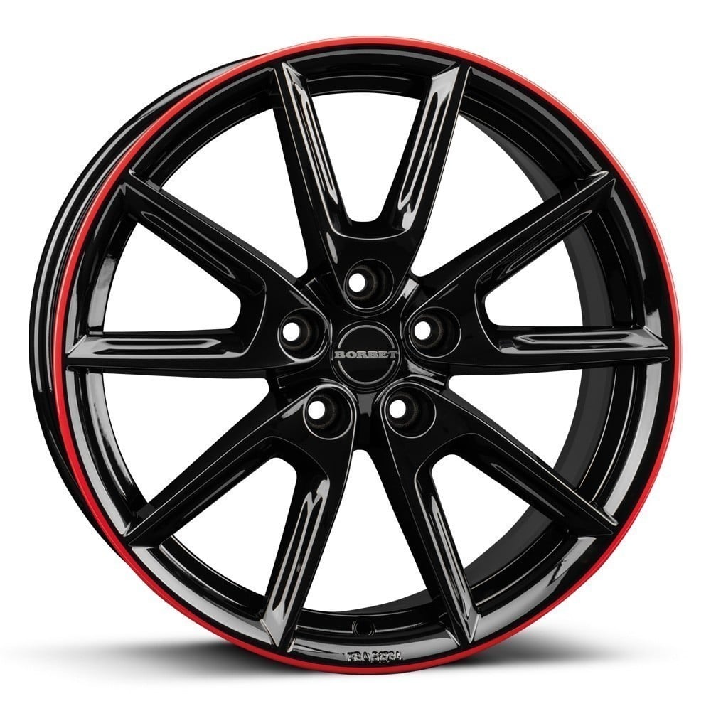 Borbet LX18 - Gloss Black with Red Rim