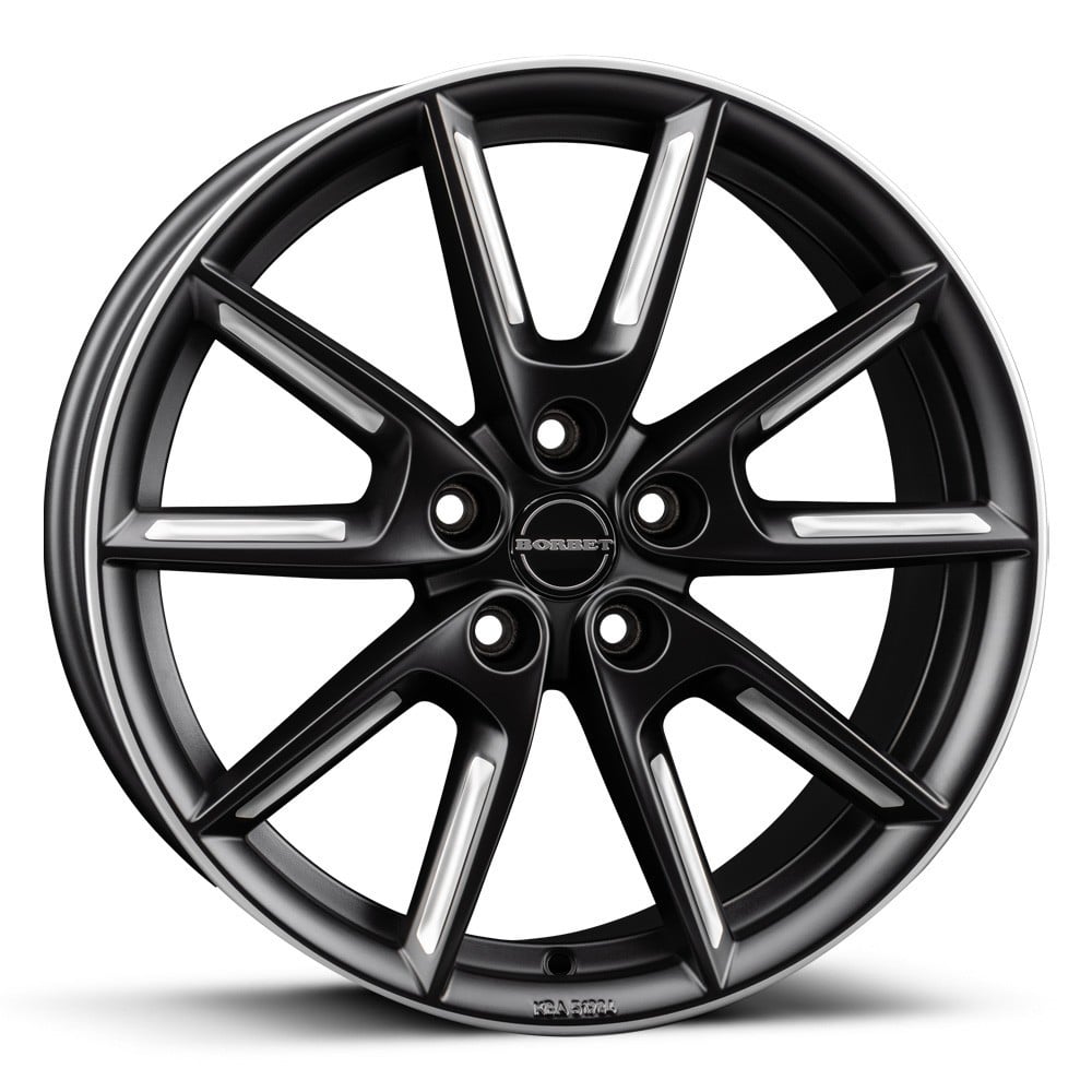 Borbet LX18 - Matt Black with Silver Detailing