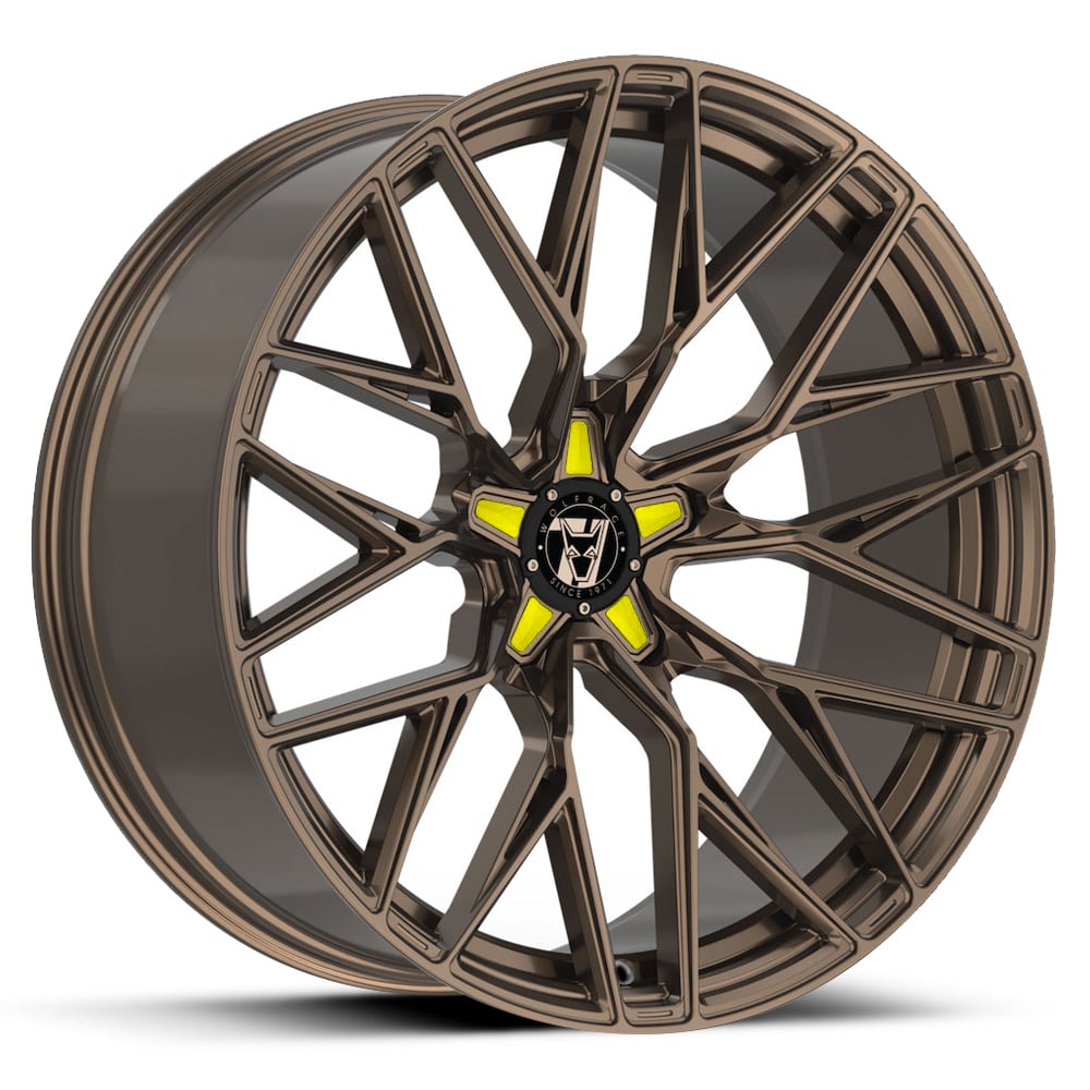 Wolfrace 71 Wolfsburg GTR Custom - Racing Bronze + Yellow Inserts